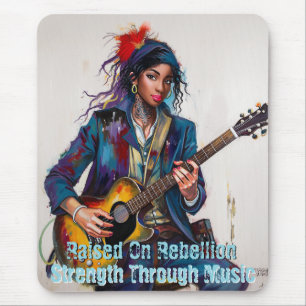 Tapis De Souris Inspirationnel de l'Art Guitariste Rebel customisé