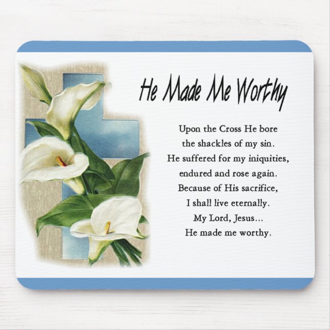 Tapis De Souris Inspirationnel Il M'A Fait Digne (Devant)