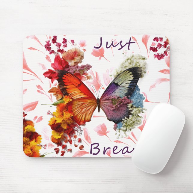 Tapis De Souris Inspirationnel Respire Le Papillon (Avec souris)
