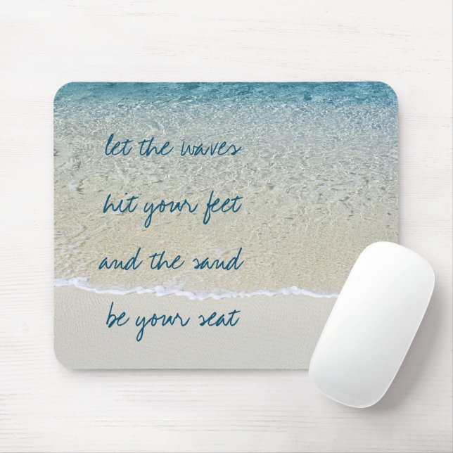 Tapis De Souris Inspirationnel Turquoise Blue Ocean Surfs Waves (Avec souris)