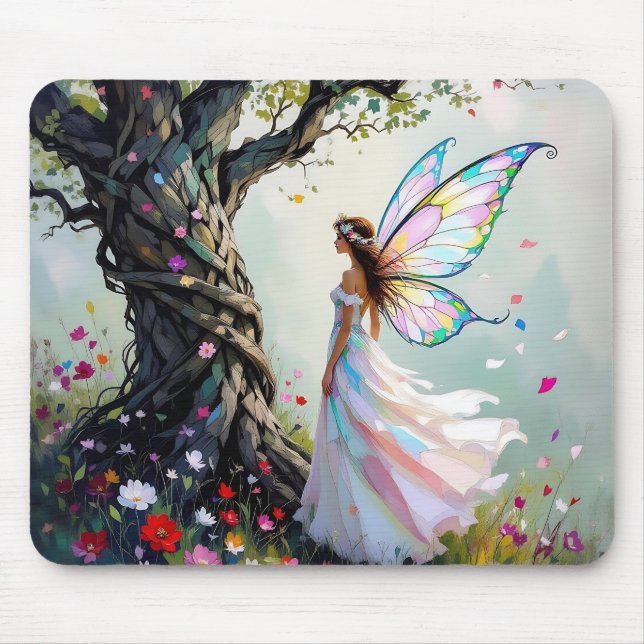 Tapis De Souris Inspiré d'un conte de fées Fée et arbre fantaisist (Devant)