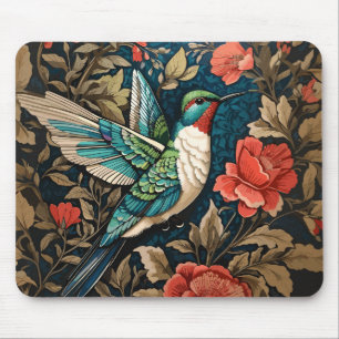 Tapis De Souris Inspiré par l'élégant colibri William Morris volan