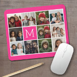 Tapis De Souris Instagram rose chaud Collage photo Monogramme pers<br><div class="desc">Utilisez jusqu'à 11 photos de téléphone carré ou selfie pour créer un cadeau unique et personnel. Ou vous pouvez garder le chiot hipster et faire un gardien branché. Si vous avez besoin d'ajuster les images,  cliquez sur l'outil personnaliser pour apporter des modifications.</div>