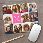 Tapis De Souris Instagram rose chaud Collage photo Monogramme pers<br><div class="desc">Utilisez jusqu'à 11 photos de téléphone carré ou selfie pour créer un cadeau unique et personnel. Ou vous pouvez garder le chiot hipster et faire un gardien branché. Si vous avez besoin d'ajuster les images,  cliquez sur l'outil personnaliser pour apporter des modifications.</div>