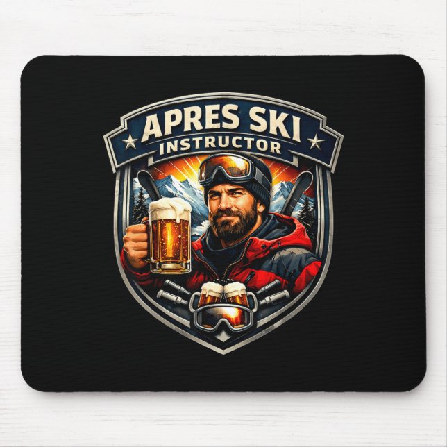 Tapis De Souris instructeur d'après-ski professeur de ski drôle ho (Devant)