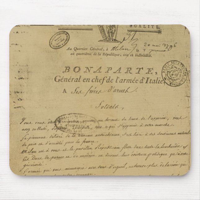 Tapis De Souris Instructions aux soldats publiés par napoléon (Devant)