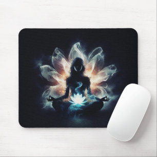 Tapis De Souris Instructrice de yoga en position de méditation ent