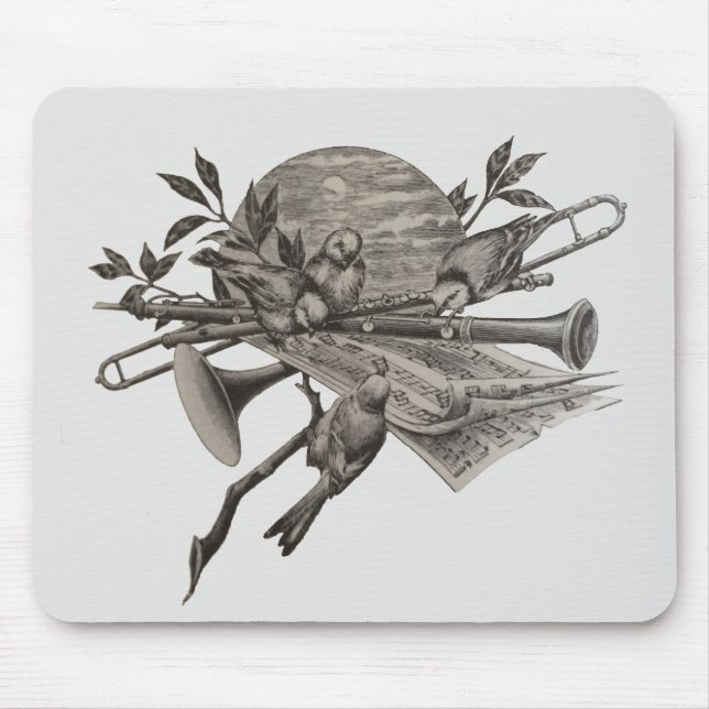Tapis De Souris Instruments de musique vintage (Devant)