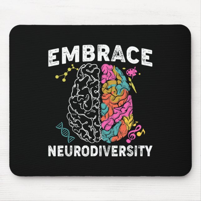 Tapis De Souris Intégrer la Sensibilisation sur l'autisme Neurodiv (Devant)
