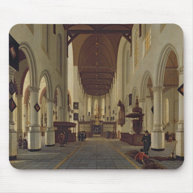 Tapis De Souris Intérieur de l'Oude Kerk, Delft, c.1660-70 (Devant)