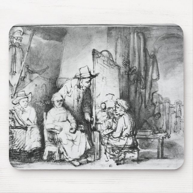 Tapis De Souris Intérieur de studio avec la peinture de peintre (Devant)