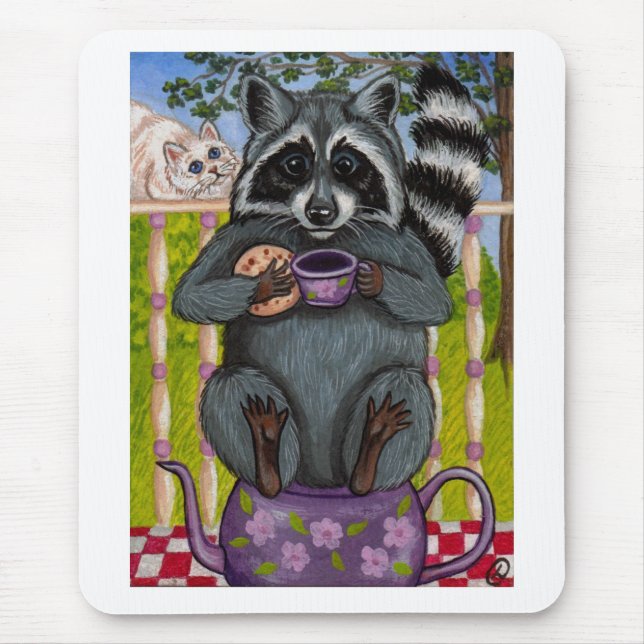 Tapis De Souris Invité Mousepad de thé de RATON LAVEUR (Devant)