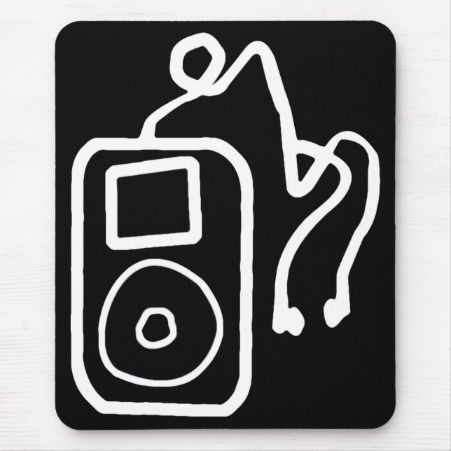 Tapis De Souris IPod tiré Mousepad noir (Devant)