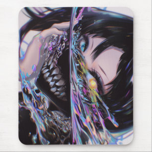 Tapis De Souris Iridescente Anime Horreur : Monstre Sourire Liquid