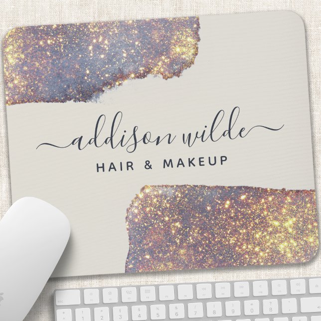 Tapis De Souris Iridescente Purple Gold Glam Parties scintillant (Créateur téléchargé)