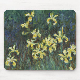 Tapis De Souris Iris jaunes par Claude Monet, Beaux-arts vintage
