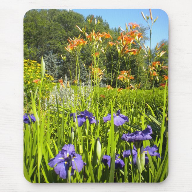 Tapis De Souris Iris N Daylilies jardin Mousepad (Devant)