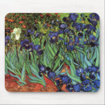 Tapis De Souris Irises de Vincent van Gogh, Jardin Vintage<br><div class="desc">Irises (1889) de Vincent van Gogh est une peinture vintage à fleurs de paysage de post impressionnisme d'art, représentant un jardin aux iris à barbe violet poussant par des pavots orange. Une seule fleur d'iris blanc fleurit au bord. À propos de l'artiste : Vincent Willem van Gogh (1853-1890) fut l'un...</div>