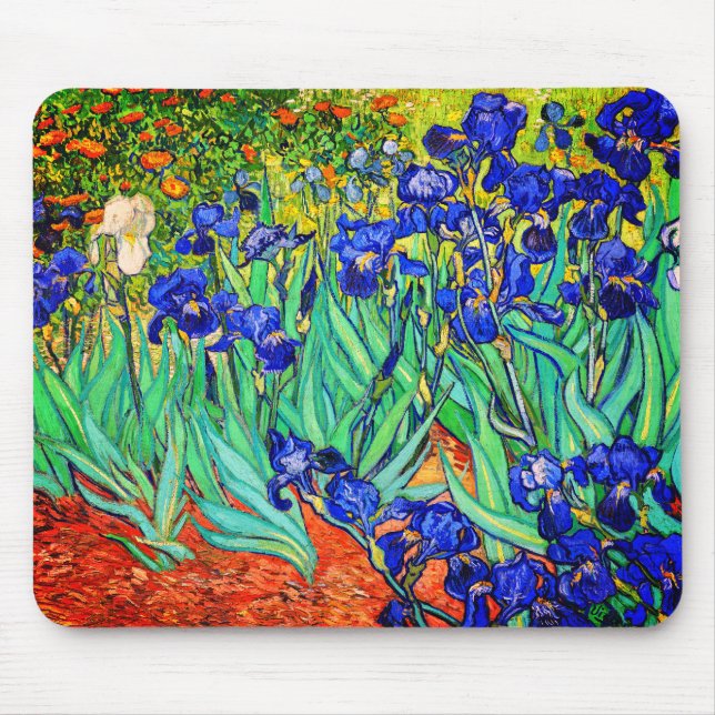 Tapis De Souris Irises par Vincent Van Gogh (Devant)
