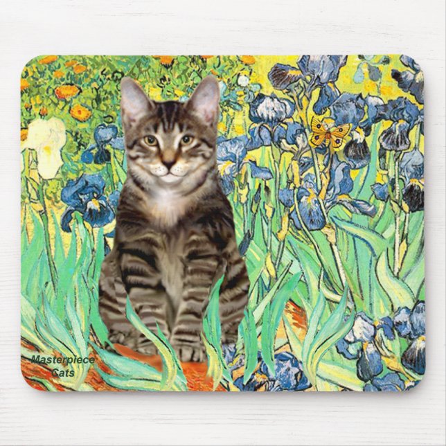 Tapis De Souris Irises - Tabby Tiger cat 30 (Devant)