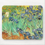 Tapis De Souris Irises - Van Gogh - c1889<br><div class="desc">Montrez aux gens votre style et votre raffinement avec cette reproduction d'une oeuvre d'art fine intitulée "Irises" par Vincent van Gogh. Peinture d'iris bleus poussant dans un champ. Peint vers 1889</div>