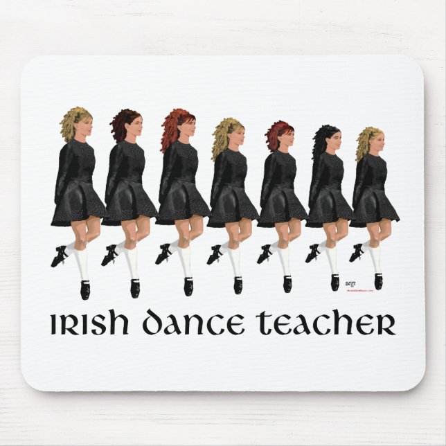 Tapis De Souris Irish Step Dance Teacher - Black Line (Devant)