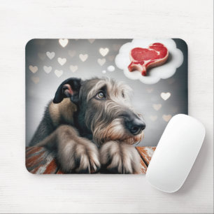 Tapis De Souris Irish Wolfhound rêvant de steak