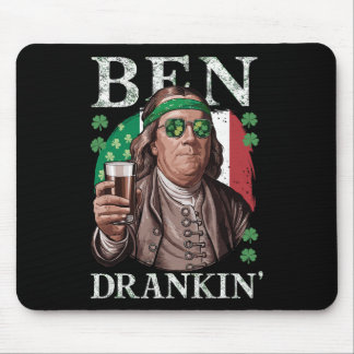 Tapis De Souris Irlandais Ben a bu du Bière - St Pattys Hommes et