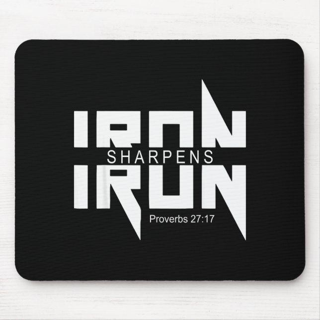 Tapis De Souris Iron Sharpens Iron Bible Jesus Faith Religious Chr (Devant)