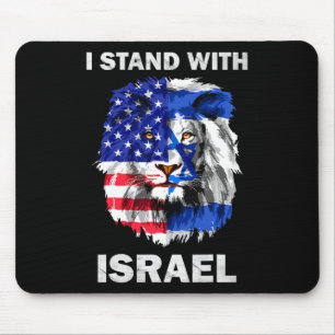Tapis De Souris Israël et drapeau États-Unis Lion Je suis avec Isr