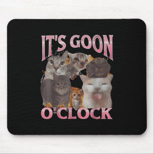Tapis De Souris It' ; s Allez O' ; horloge Chat drôle Mème I