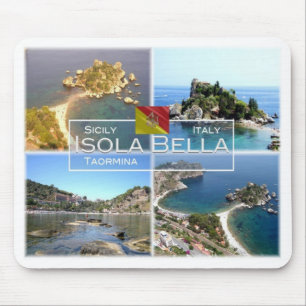 Tapis De Souris IT Italie - Sicile - Taormina - Isola Bella -