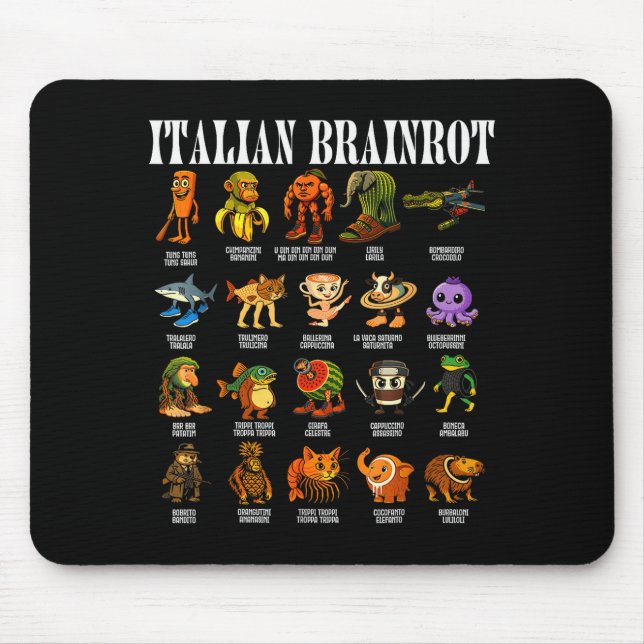 Tapis De Souris Italian Brain Rot Italian Brainrot Funny Memes  (Devant)