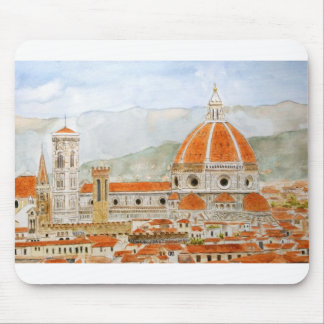 Tapis De Souris Italie Cathédrale Duomo de Florence aquarelle pein