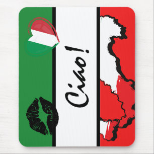 Tapis De Souris Italie Ciao Italien Heart Kiss Souris Pad