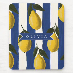 Tapis De Souris Italien Personnalisé Rayure de Citron Côtière