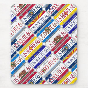 Tapis De Souris ITINÉRAIRE 66 des USA chacun des 8 plats de vanit