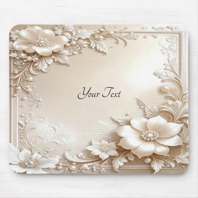 Tapis De Souris Ivory Flowers Mousepad (Devant)