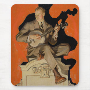 Tapis De Souris J.C. Leyendecker Joueur de banjo 1920 Art déco Art