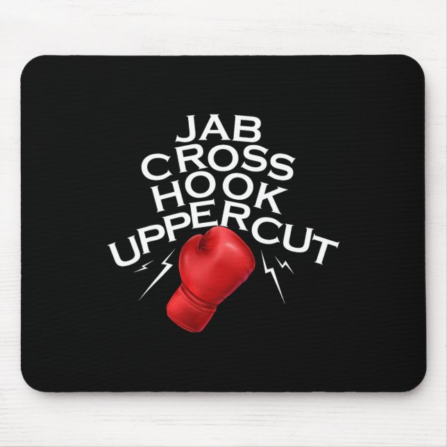 Tapis De Souris Jab Cross Hook Uppercut Boxer Funny Boxer Trainin (Devant)