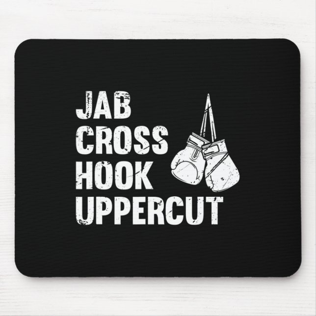 Tapis De Souris Jab Cross Hook Uppercut Boxing technique de combat (Devant)