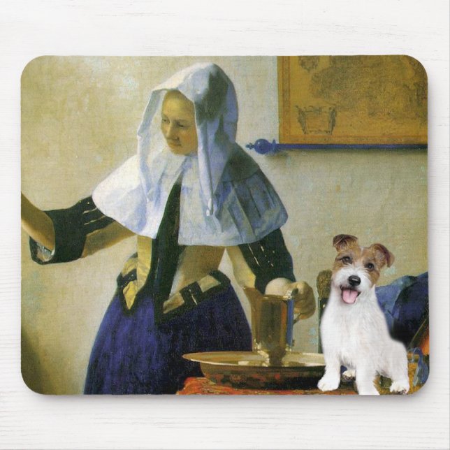 Tapis De Souris Jack Russell 11 - Femme avec Pitcher (Devant)