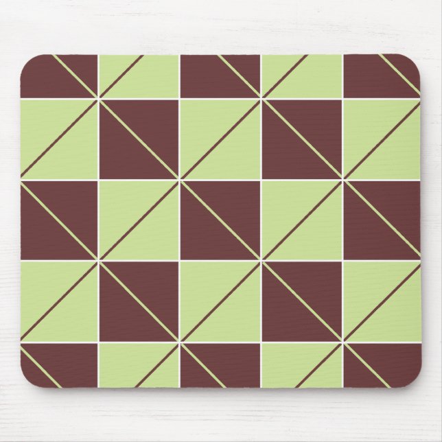 Tapis De Souris Jacquard en damier vert et Brown (Devant)