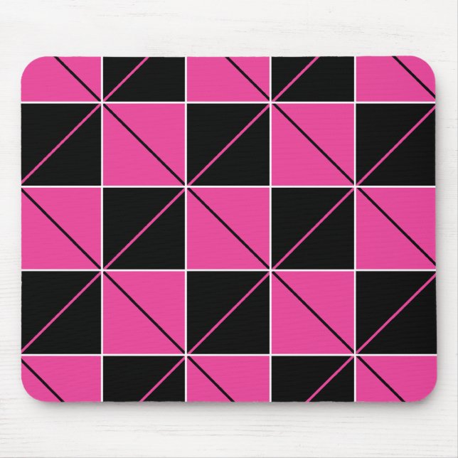 Tapis De Souris Jacquard en tableau rose et noir (Devant)