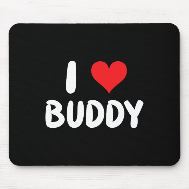 Tapis De Souris J'adore Buddy - Cœur  (Devant)
