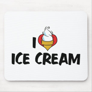 Tapis De Souris J'adore Crème de glace du coeur