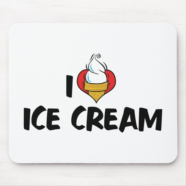 Tapis De Souris J'adore Crème de glace du coeur (Devant)