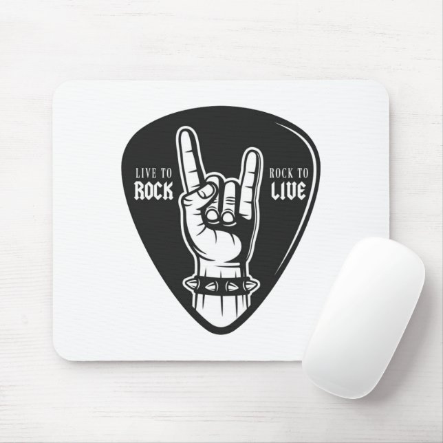Tapis De Souris J'adore le rock (Avec souris)