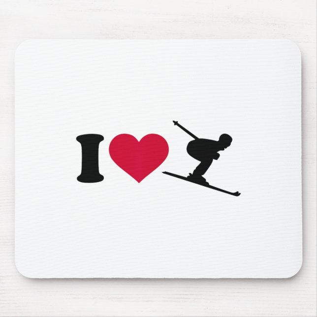 Tapis De Souris J'adore le ski _2  (Devant)