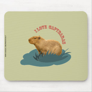 Tapis De Souris J'adore les capybaras Amoureux de capybara mignon